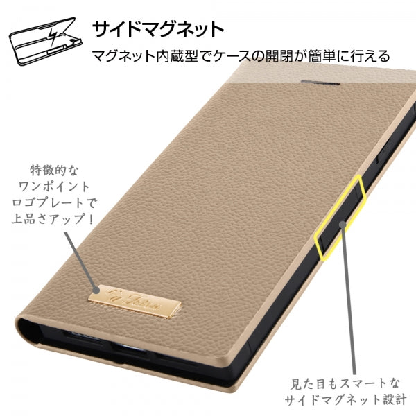 耐衝撃 手帳型レザーケース TETRA サイドマグネット プレート付き