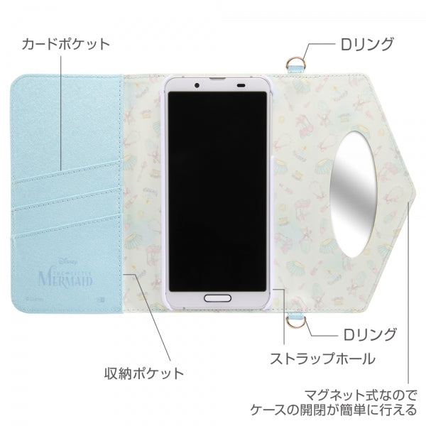 『ディズニーキャラクタープリンセス』/手帳型レザーケース Collet チャーム+ストラップ付き