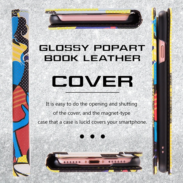 『ディズニーキャラクター』/手帳型ケース グロッシー ポップアート