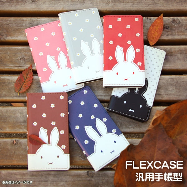 汎用手帳型ケース FLEX Mサイズ ダイカットレザー ミッフィー