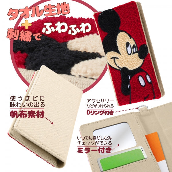 『ディズニーキャラクター』/手帳型 FLEX CASE サガラ刺繍/ミッキーマウス