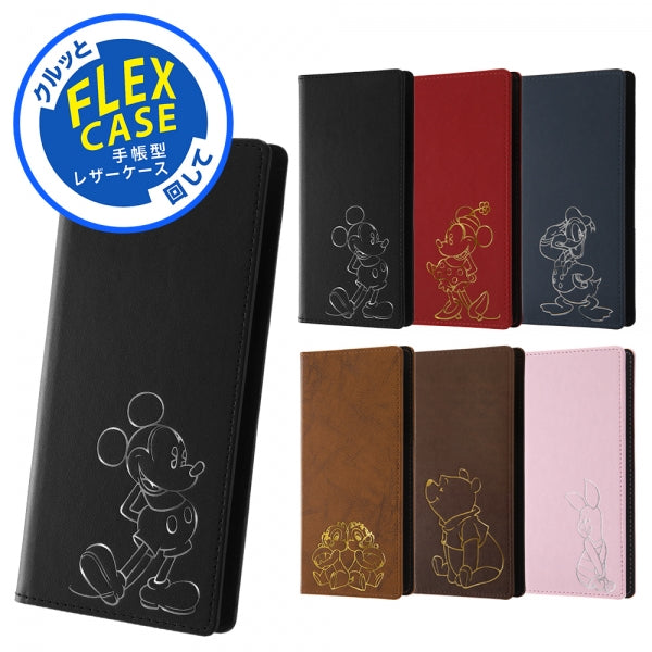 『ディズニーキャラクター』/手帳型 FLEX CASE ホットスタンプ/『ミッキーマウス』