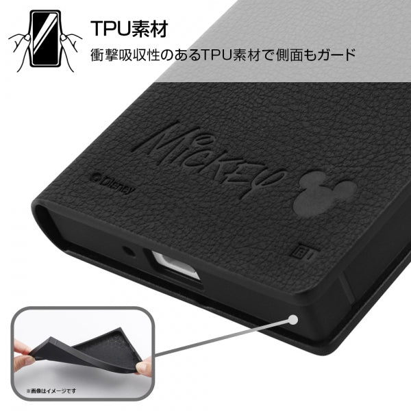 『ディズニーキャラクター』/耐衝撃 手帳型レザーケース サイドマグネット