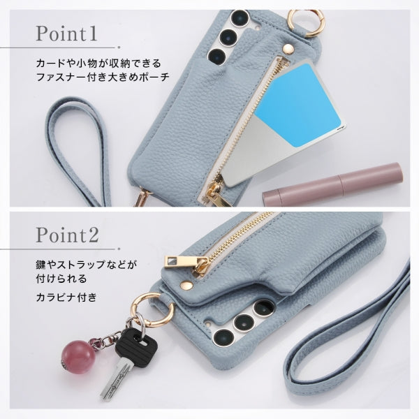 オープンレザーケース ショルダーストラップ ポーチ付 m1n1