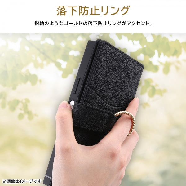 耐衝撃 手帳型レザーケース KAKU Ring