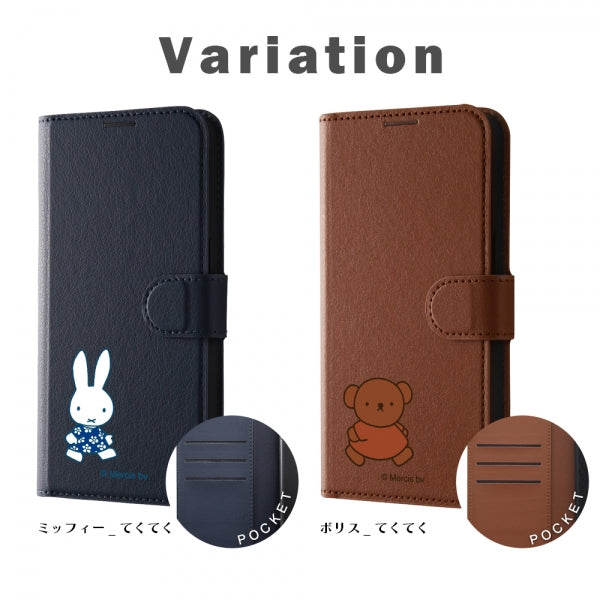 ミッフィー手帳型レザーケース シンプル マグネット