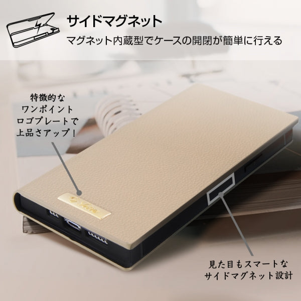耐衝撃 手帳型レザーケース TETRA サイドマグネット プレート付き