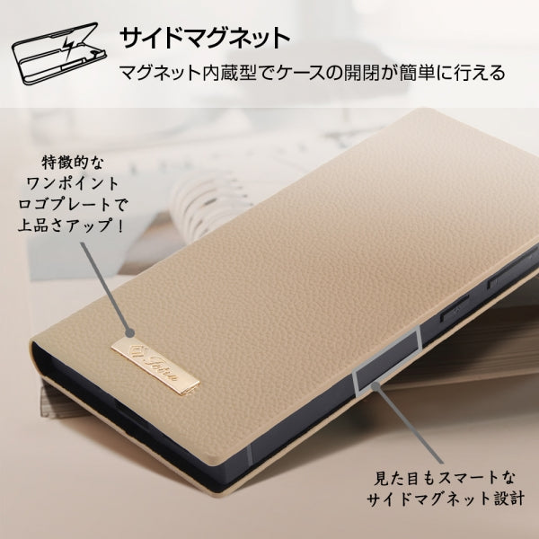 耐衝撃 手帳型レザーケース TETRA サイドマグネット プレート付き