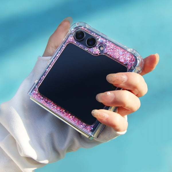 キラキラ ラメ 折りたたみ型 セパレート ハイブリッドケース
