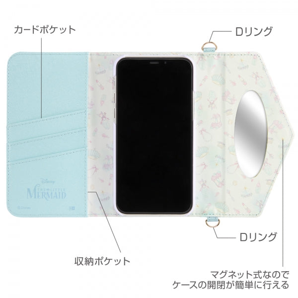 『ディズニーキャラクタープリンセス』/手帳型レザーケース Collet チャーム+ストラップ付き