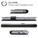 手帳型レザーケース 花柄 ハンドストラップ付