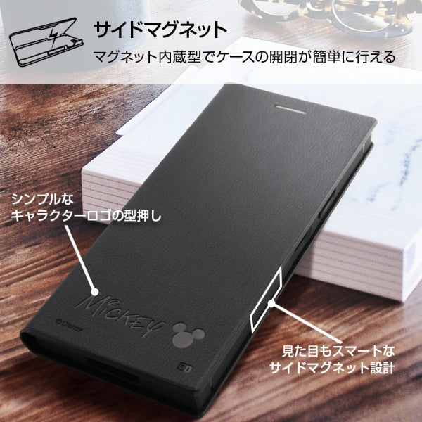 『ディズニーキャラクター』/耐衝撃 手帳型レザーケース サイドマグネット