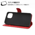 耐衝撃 手帳型レザーケース シンプル マグネット