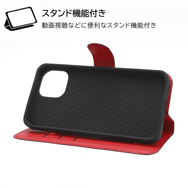 iPhone 14 / iPhone 13用】耐衝撃 手帳型レザーケース シンプル マグネット