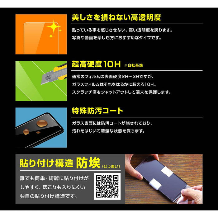 ガラスフィルム 防埃 10H 光沢 ソーダガラス