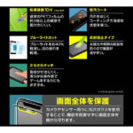ガラスフィルム 10H 全面保護 ブルーライトカット 反射防止/ブラック