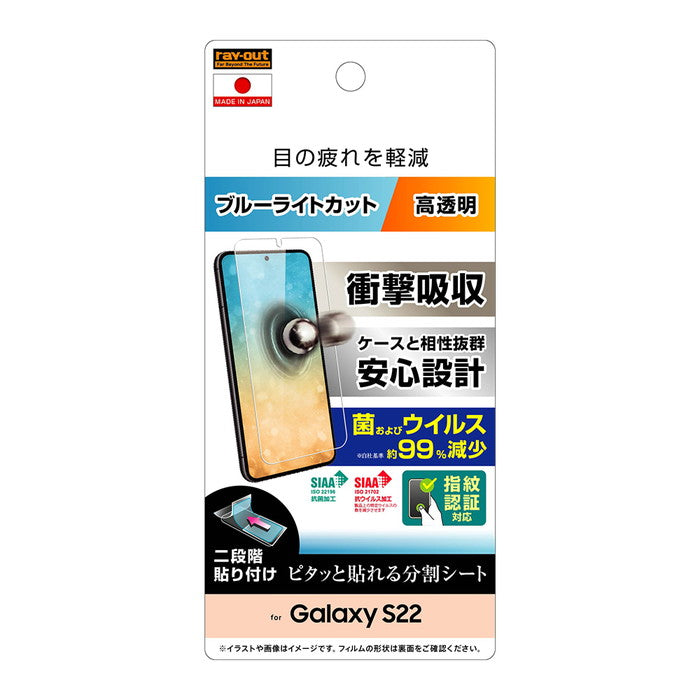 フィルム 衝撃吸収 ブルーライトカット 光沢　抗菌・抗ウイルス 指紋認証対応