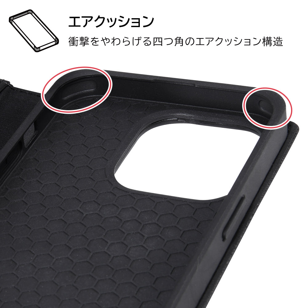 『ディズニーキャラクター』/耐衝撃 手帳型レザーケース シンプル