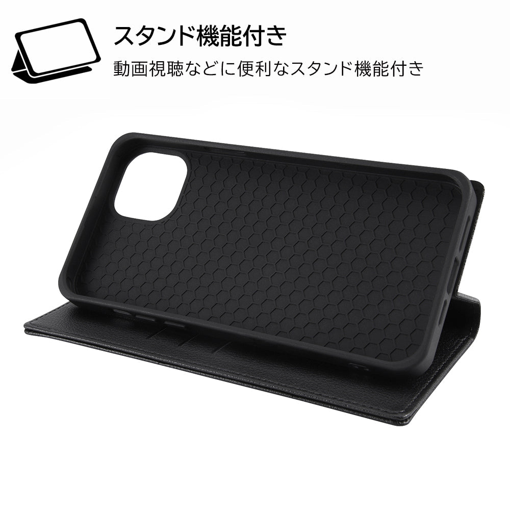 『ディズニーキャラクター』/耐衝撃 手帳型レザーケース シンプル
