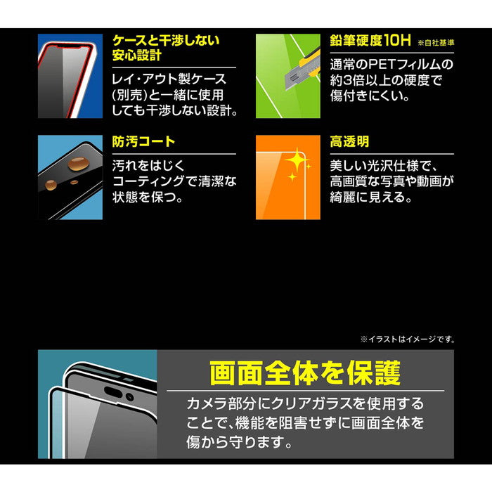 ガラスフィルム 10H 全面保護 光沢