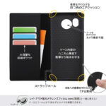 『ディズニーキャラクター』/耐衝撃 手帳型レザーケース シンプル