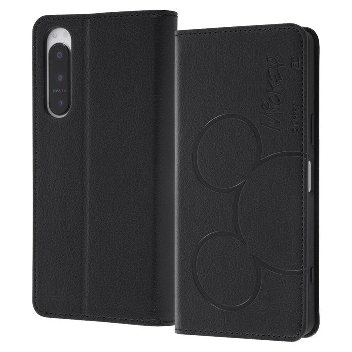 『ディズニーキャラクター』/耐衝撃 手帳型レザーケース シンプル / ミッキーマウス