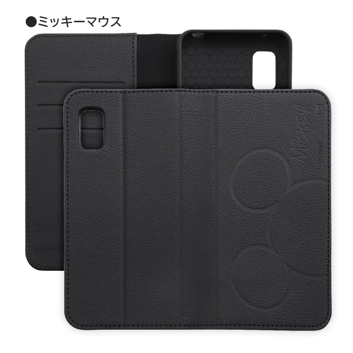 『ディズニーキャラクター』/耐衝撃 手帳型レザーケース シンプル