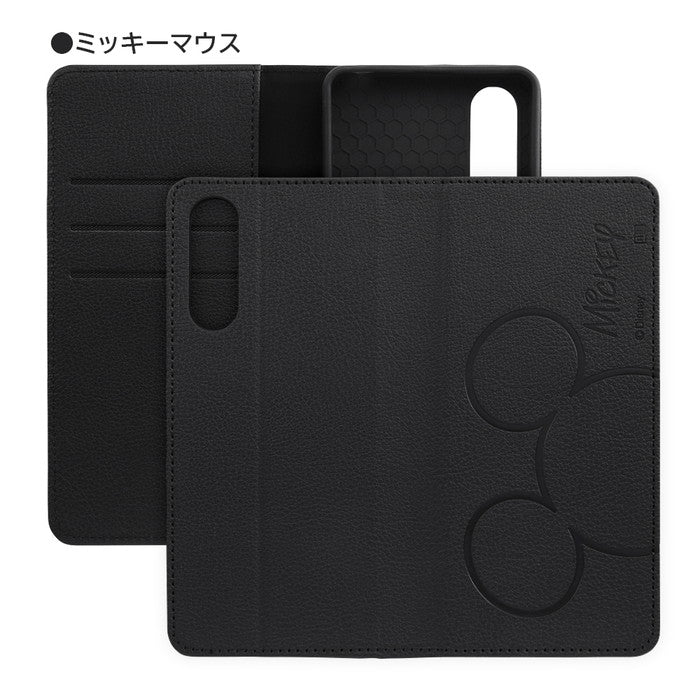 『ディズニーキャラクター』/耐衝撃 手帳型レザーケース シンプル