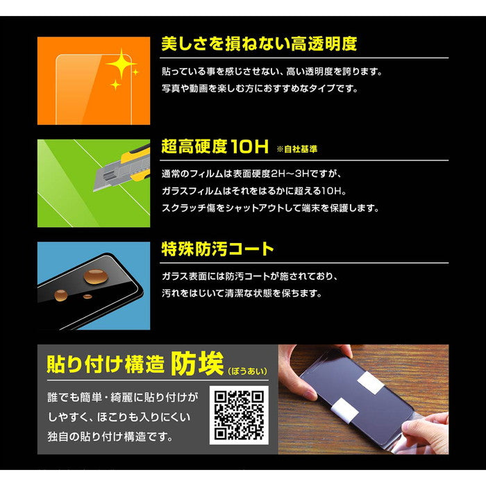 ガラスフィルム 防埃 10H 光沢 ソーダガラス