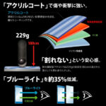 液晶保護フィルム 5H 耐衝撃 ブルーライトカット アクリルコート 高光沢