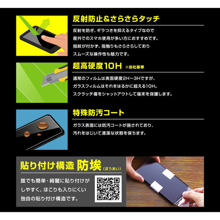 ガラスフィルム 防埃 10H 反射防止 ソーダガラス