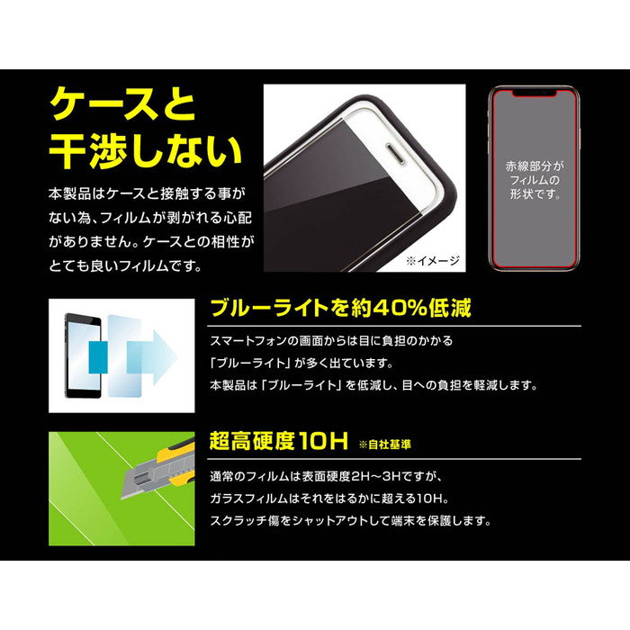 ガラスフィルム 10H ブルーライトカット ソーダガラス