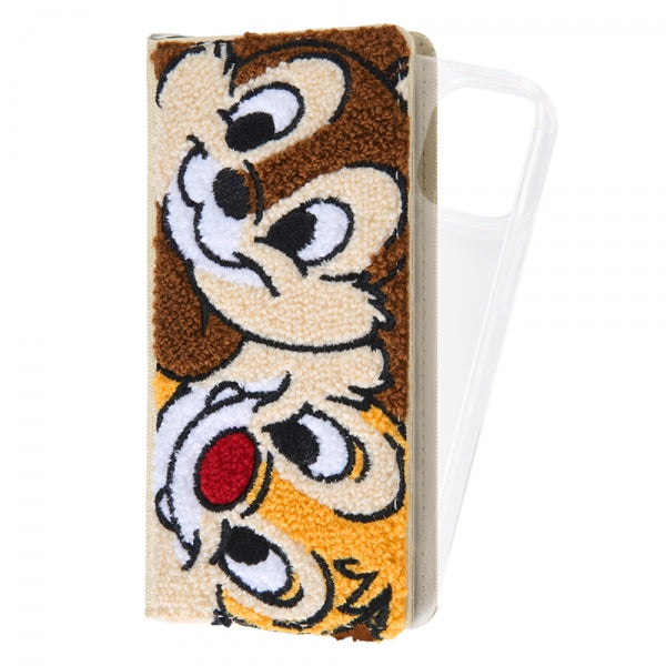 『ディズニーキャラクター』/手帳型 FLEX CASE サガラ刺繍/ミッキーマウス / チップ＆デール