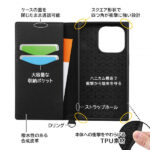 耐衝撃 手帳型レザーケース KAKU Durable