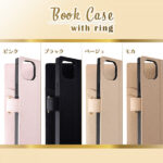 耐衝撃 手帳型レザーケース KAKU Ring