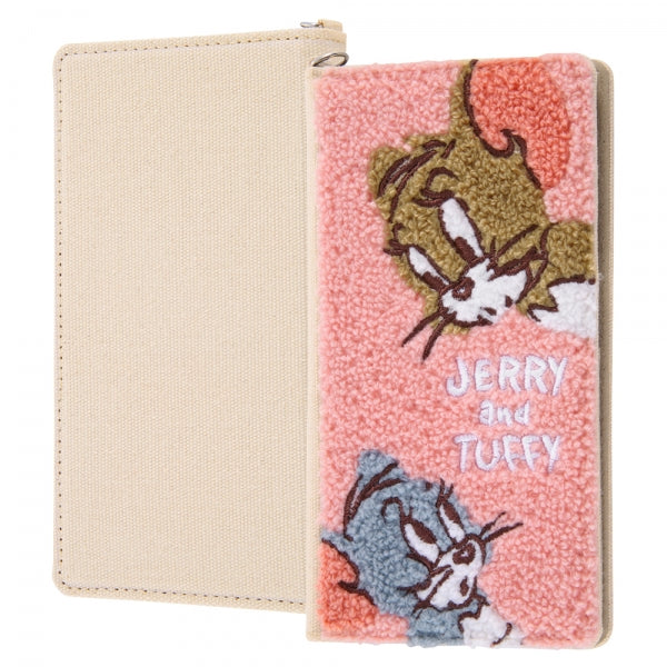 『トムとジェリー』/汎用手帳型ケース FLEX Mサイズ サガラ刺繍 / ジェリーとタフィー_モコモコ