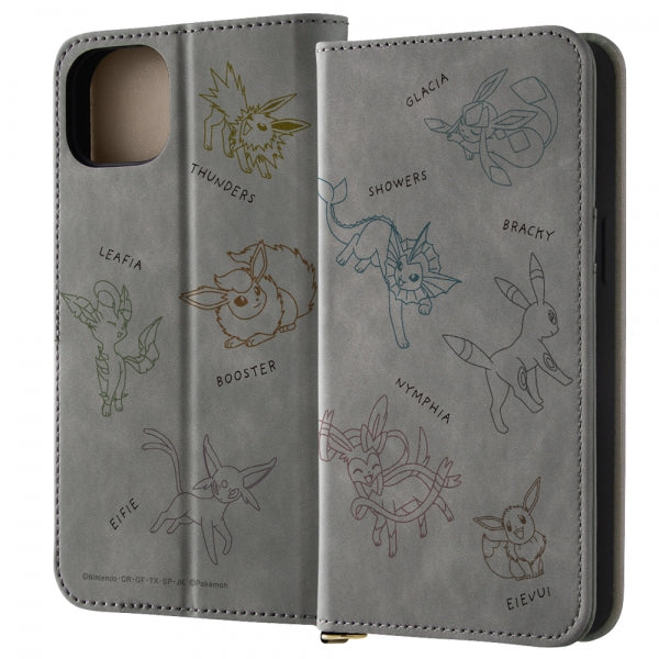 ポケットモンスター手帳型レザーケース Raffine / イーブイ_ブイズ