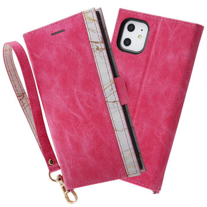 ケース 手帳型 marble / レッド