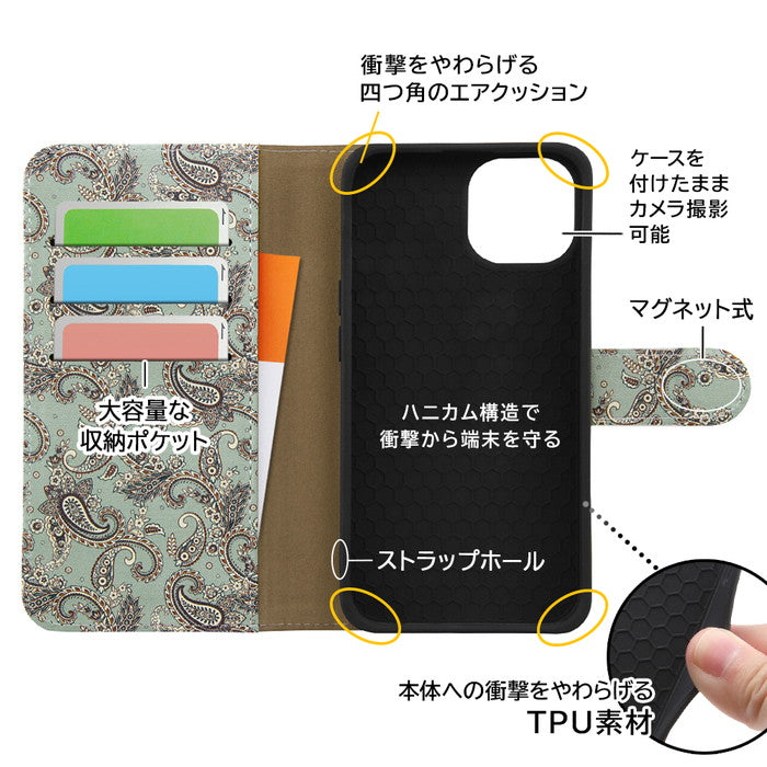 耐衝撃 手帳型レザーケース Designs