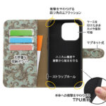 耐衝撃 手帳型レザーケース Designs