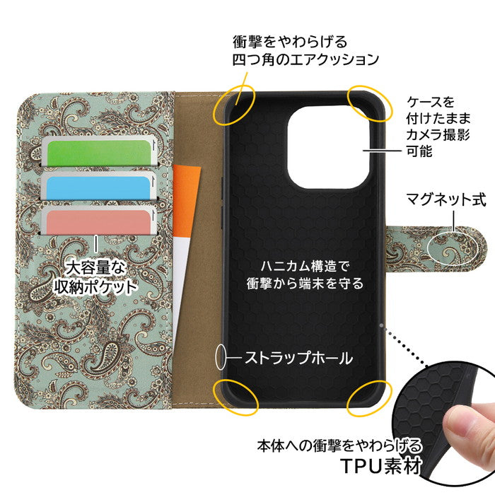 耐衝撃 手帳型レザーケース Designs