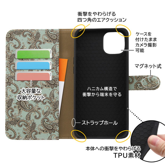 耐衝撃 手帳型レザーケース Designs