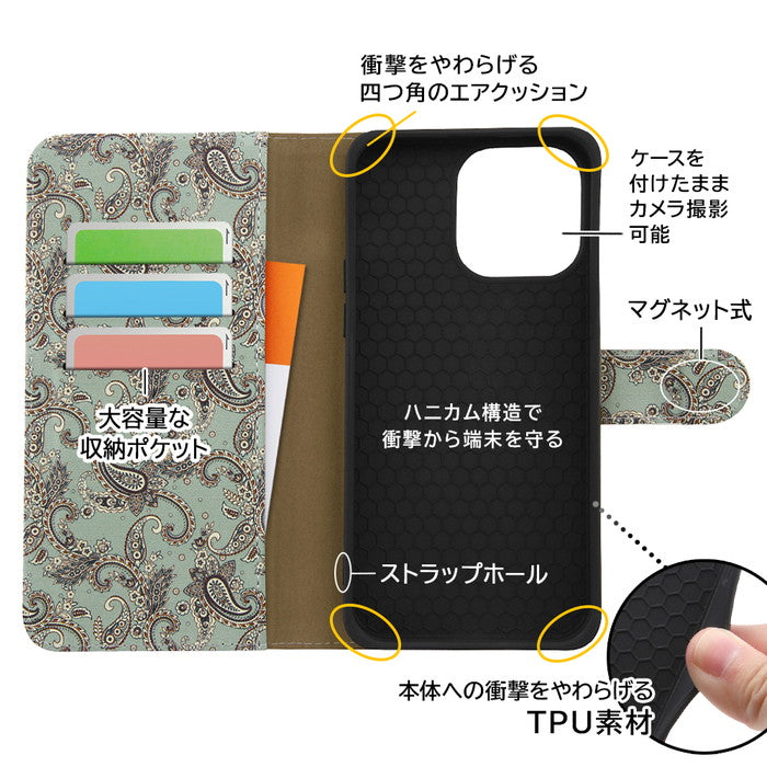 耐衝撃 手帳型レザーケース Designs