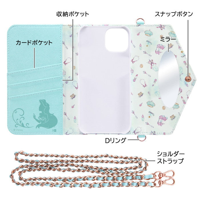 『ディズニーキャラクタープリンセス』/手帳型レザーケース Collet ショルダーストラップ付