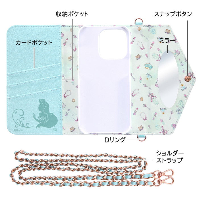 『ディズニーキャラクタープリンセス』/手帳型レザーケース Collet ショルダーストラップ付