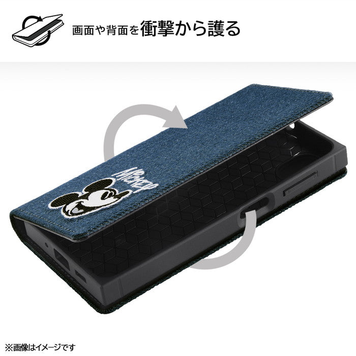 『ディズニーキャラクター』/耐衝撃 徹底保護 手帳型デニムケース Squl