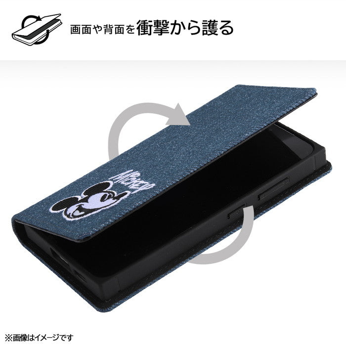 『ディズニーキャラクター』/耐衝撃 徹底保護 手帳型デニムケース Squl