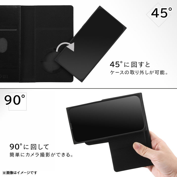 耐衝撃 徹底保護 手帳型レザーケース クロコ調 Squl