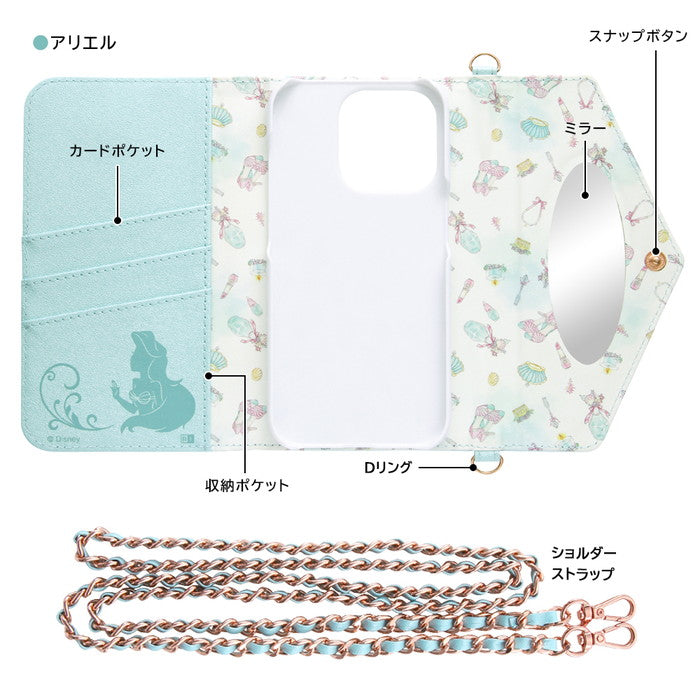 ディズニー / 手帳型レザーケース Collet ショルダーストラップ付き