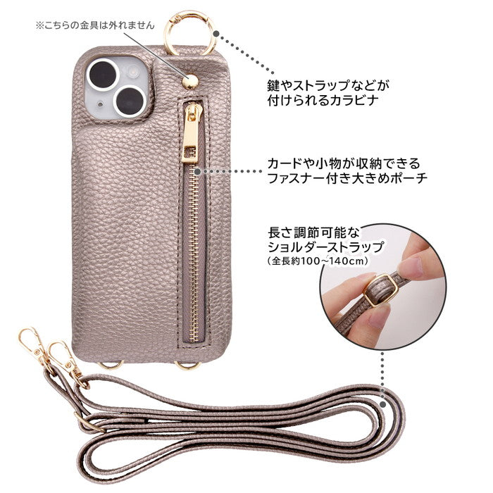 オープンレザーケース ショルダーストラップ ポーチ付き m1n1